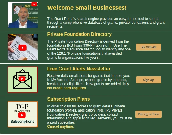Startup business grants